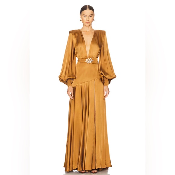 NWOT BRONX AND BANCO Carmen Maxi Dress in Copper GOLD - Picture 3 of 17